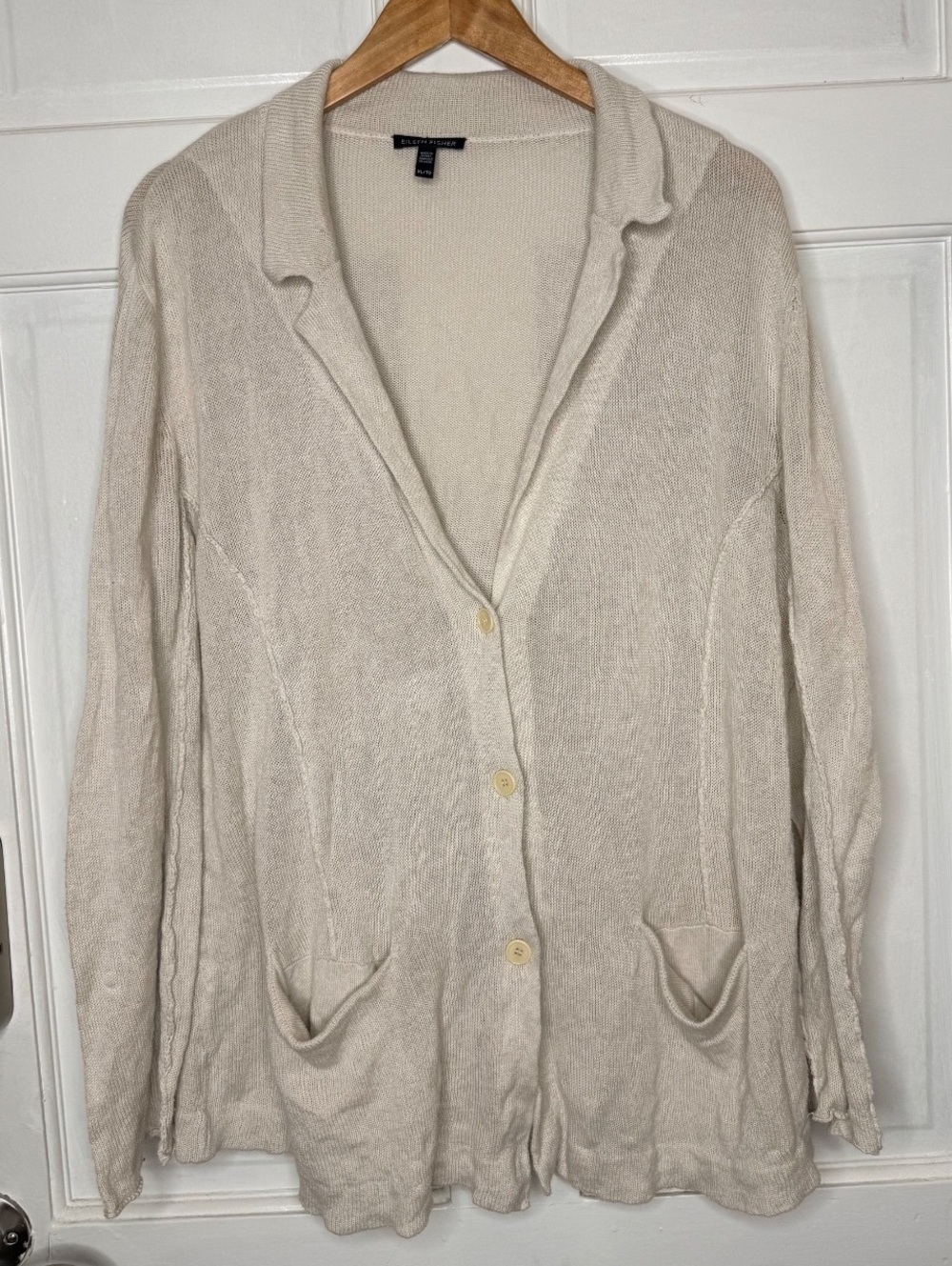 Eileen Fisher Organic Cotton Metallic Cardigan XL